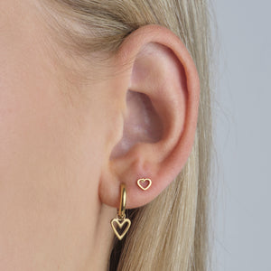 Oorbellen open hartje goud