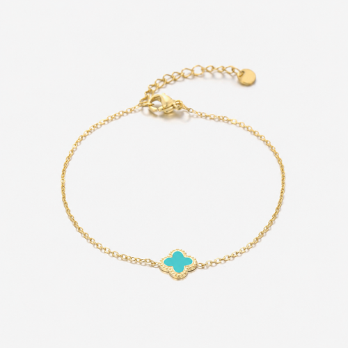 Single clover bracelet, white