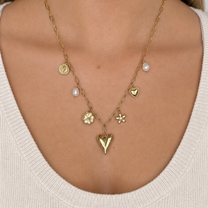 Necklace with fancy charms