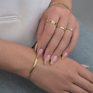 Ring streepjes patroon goud