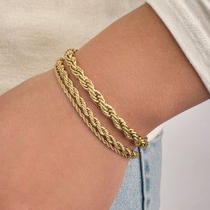 Gedraaide armband 4mm goud