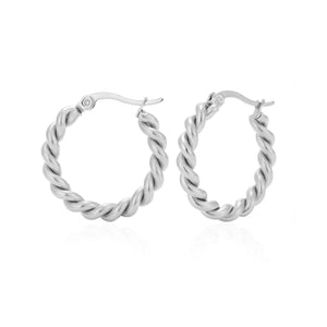 Hoops twisted zilver