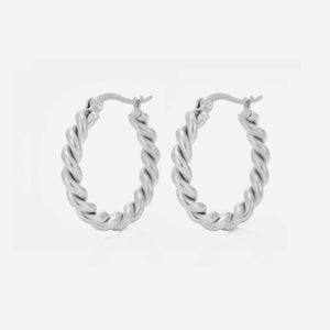 Hoops twisted zilver