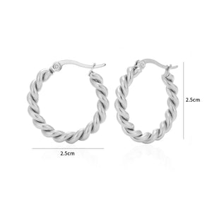 Hoops twisted zilver