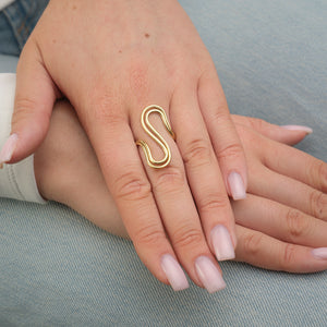 Ring wave goud