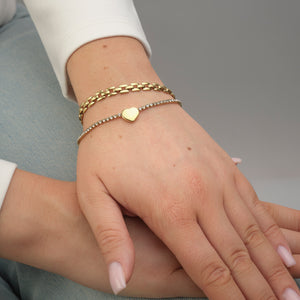 Armband vierkante schakel goud
