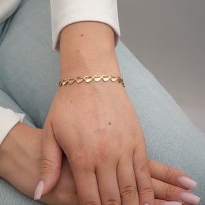 Armband halve hartjes goud