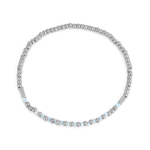 Armband turquoise kralen stretch zilver