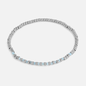 Armband turquoise kralen stretch zilver