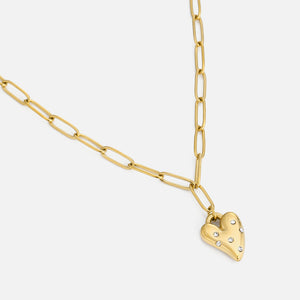 Ketting hartje zirkonia - Goud