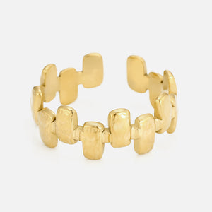 Ring gehamerde rechthoeken - Goud