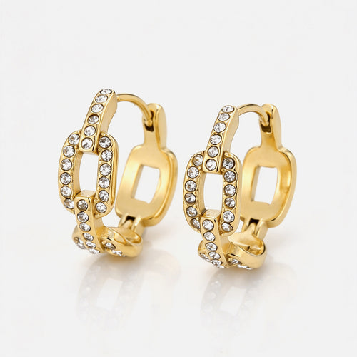 Oorbellen luxe schakel strass