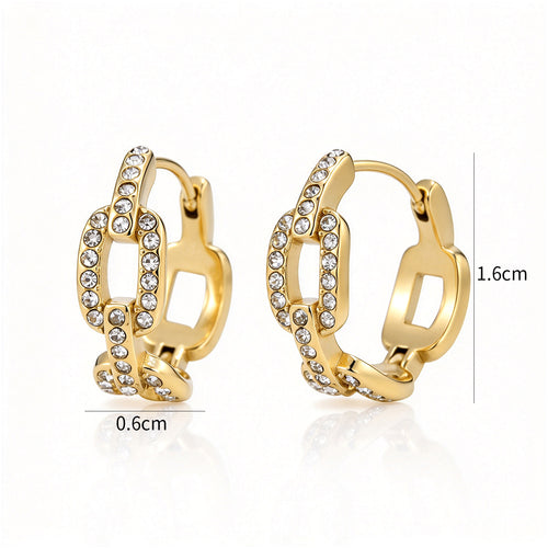 Oorbellen luxe schakel strass