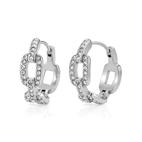 Oorbellen luxe schakel strass