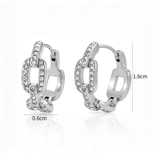 Oorbellen luxe schakel strass