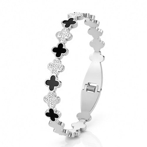 Bangle klavers zwart strass