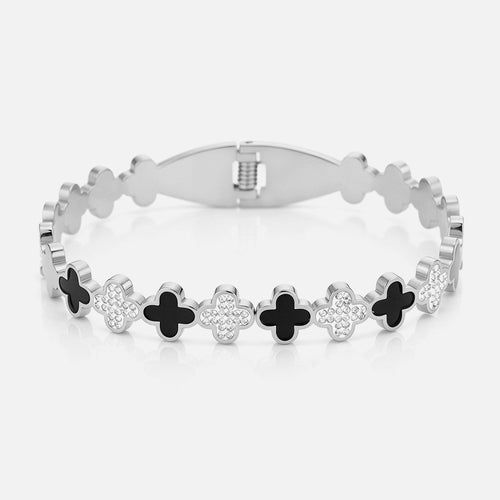 Bangle klavers zwart strass