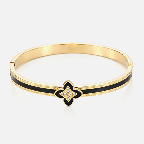 Bangle luxe klaver zwart strass