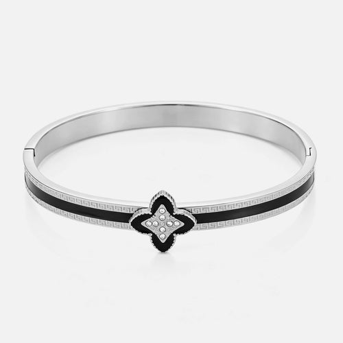 Bangle luxe klaver zwart strass