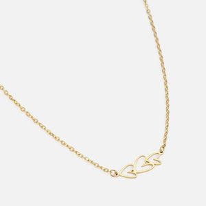 Ketting gevormde hartjes - Goud