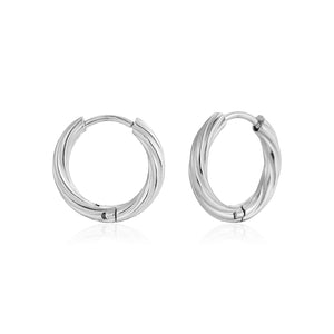 Gedraaide creolen klein zilver