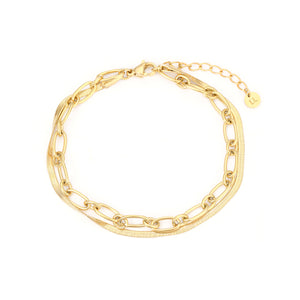 DYO Armband tweelaags plat goud