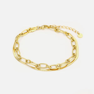 DYO Armband tweelaags plat goud