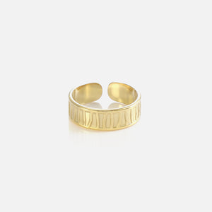 Ring fancy stripes goud