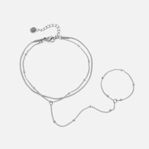 Hand Chain tweelaags bolletjes zilver