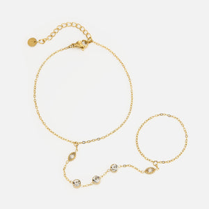 Hand Chain zirkonia goud