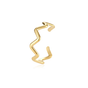 Ring fancy curved goud