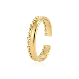 Ring tweelaags bolletjes goud