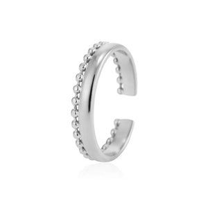 Ring tweelaags bolletjes zilver