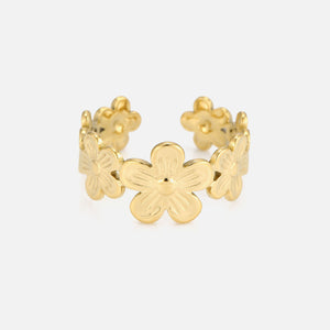 Ring bloemen band goud