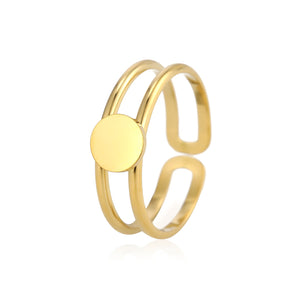 Ring tweelaags zegel goud