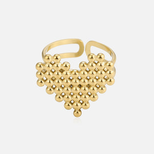 Ring hart bolletjes goud