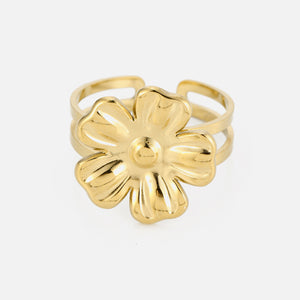 Ring bloem statement goud