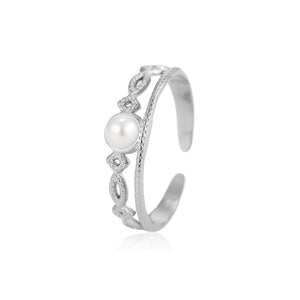 Ring vintage parel zilver