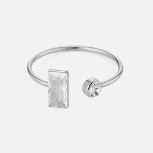 Ring duo steentjes zilver