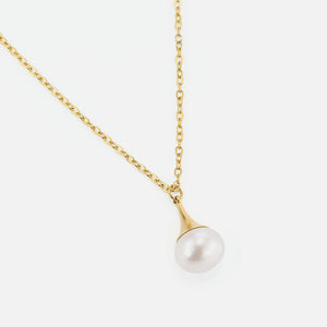Ketting druppel parel goud