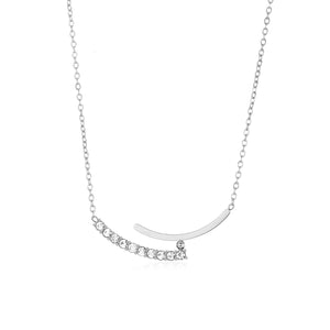 Ketting lux steentjes zilver