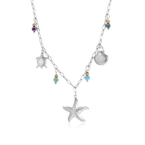 Ketting zee bedels zilver