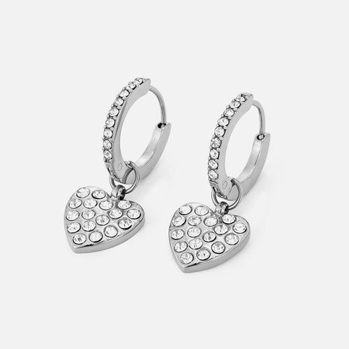 Oorbellen met hartbedel en strass