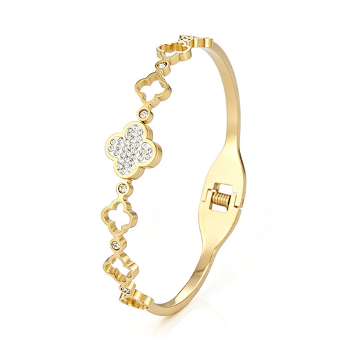 Bangle open klaver met strass