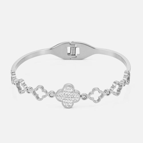 Bangle open klaver met strass