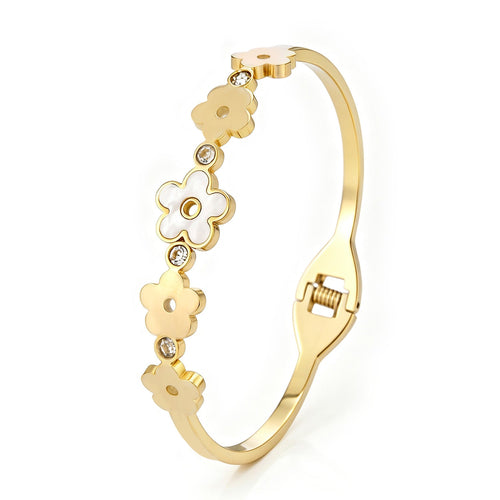Bangle luxe bloemen met strass