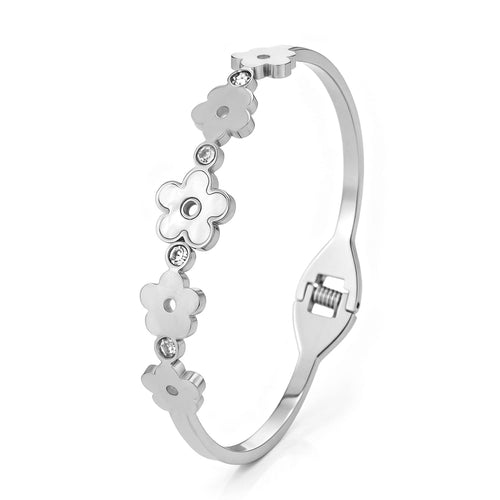 Bangle luxe bloemen met strass