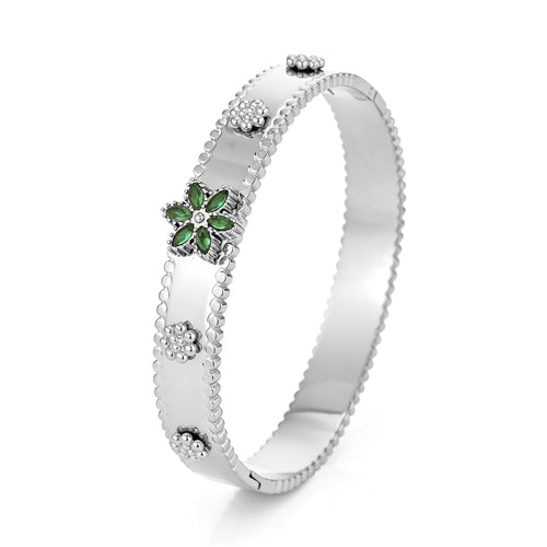Bangle bloem met groene steentjes