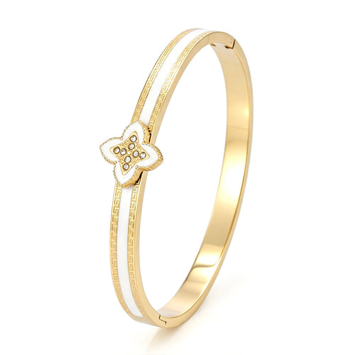 Bangle luxe klaver wit strass