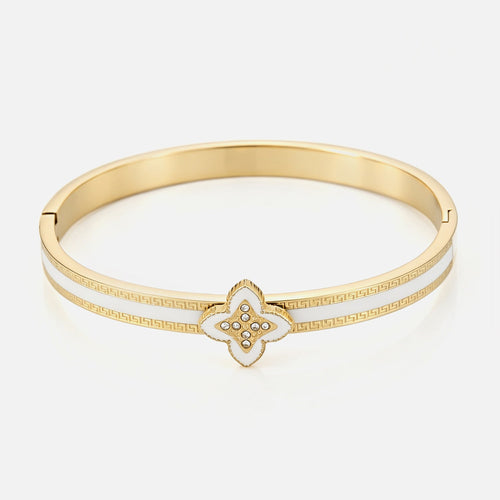 Bangle luxe klaver wit strass